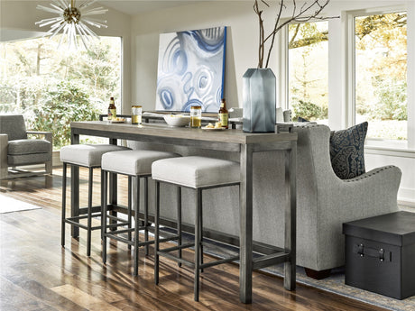 Mitchell Console Table with 3 Stools Greystone Finish | Universal