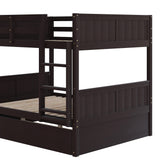 Full Over Full Bunk Bed with Twin Size Trundle, Espresso (old sku: LP000250AAP ) - Home Elegance USA