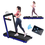 Folding Treadmill, Installation-Free Under Desk Electric Treadmill 2.5HP, with Bluetooth APP and speaker, Remote Control, Display, Walking Jogging Running Machine Fitness Equipment for Home Gym Office