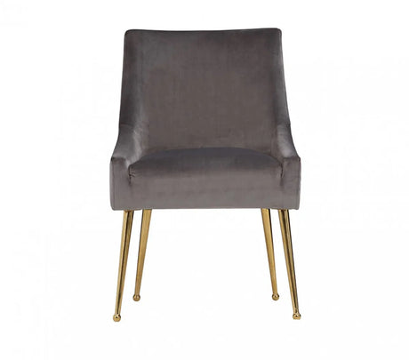 Vig Furniture - Modrest Castana Modern Grey Velvet & Gold Dining Chair (Set Of 2) - Vgrh-Rhs-Dc-101-Gry