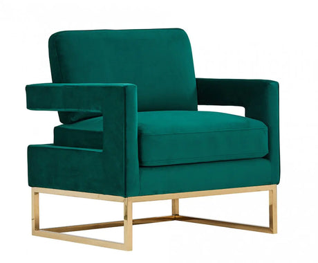 Vig Furniture - Modrest Edna Modern Teal Velvet & Gold Accent Chair - Vgrh-Rhs-Ac-201-Grn