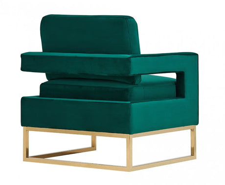 Vig Furniture - Modrest Edna Modern Teal Velvet & Gold Accent Chair - Vgrh-Rhs-Ac-201-Grn