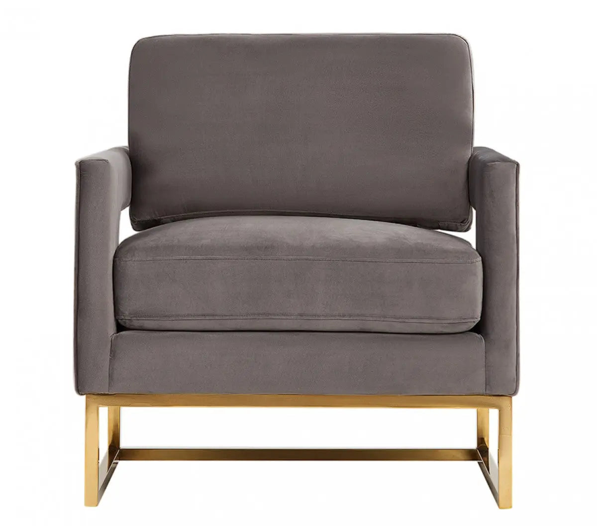 Vig Furniture - Modrest Edna Modern Grey Velvet & Gold Accent Chair - Vgrh-Rhs-Ac-201-Gry
