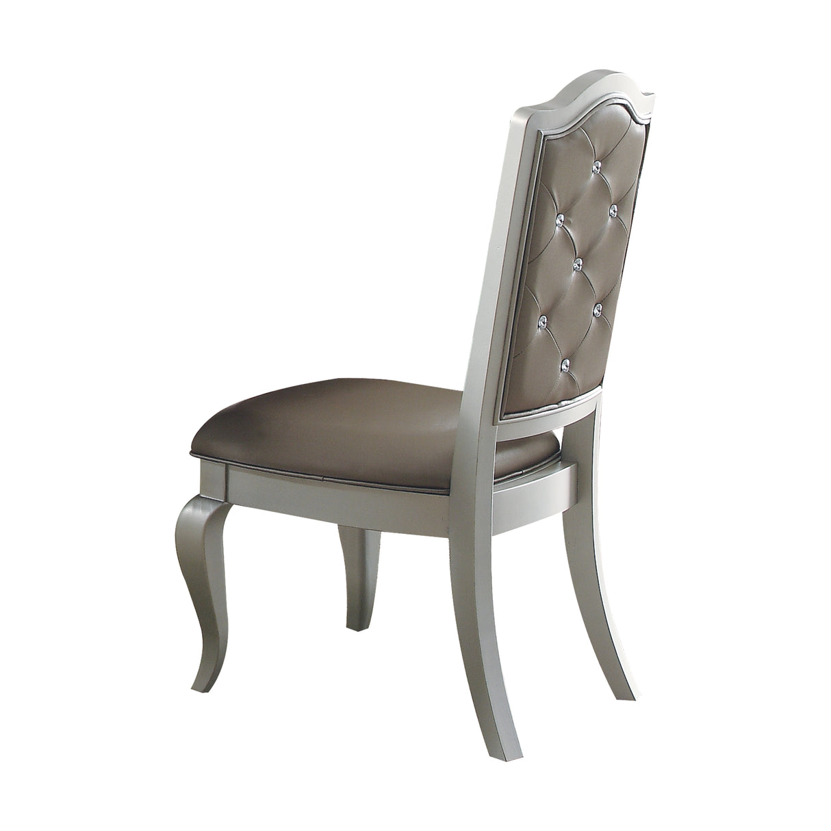 ACME Francesca Side Chair (Set-2) in Silver PU & Champagne 62082 - Home Elegance USA