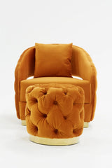 Vig Furniture - Divani Casa Duarte Modern Orange Velvet Accent Chair - Vgyuhd-1830-Org
