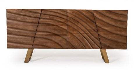 Modrest Finley Modern Walnut & Gold Buffet Vgcssb-16050-Gld