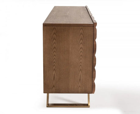 Modrest Finley Modern Walnut & Gold Buffet Vgcssb-16050-Gld