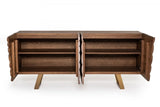 Vig Furniture - Modrest Finley Modern Walnut & Gold Buffet - Vgcssb-16050-Gld