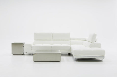 Vig Furniture - Divani Casa Myst Mini Modern White Eco-Leather Sectional Sofa - Vgknk8317-Eco-Wht