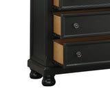 Casual Transitional Styling 1pc Chest of Drawers Black Finish Bun Feet Bedroom Furniture - Home Elegance USA