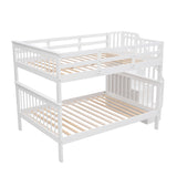 Stairway Full-Over-Full Bunk Bed with Storage and Guard Rail for Bedroom, Dorm, White color(OLD SKU :LP001110AAK) - Home Elegance USA