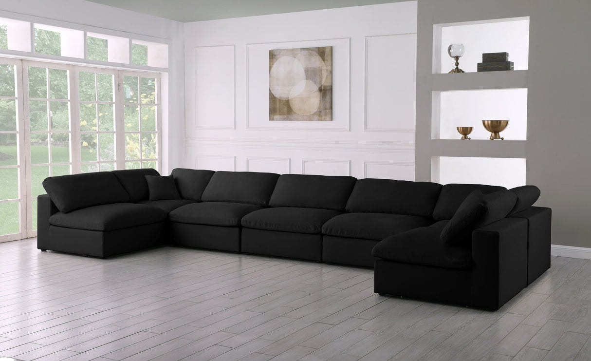 Plush - Cloud Modular Sectional 6 Piece - Black - Home Elegance USA