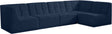Relax - Modular Sectional 5 Piece - Navy - Fabric