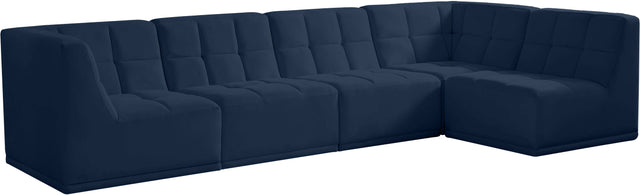 Relax - Modular Sectional 5 Piece - Navy - Fabric - Home Elegance USA