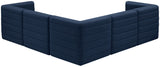 Quincy - Modular Sectional 5 Piece - Navy - Home Elegance USA