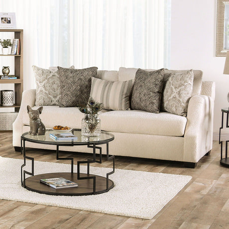 Laila - Sofa & Loveseat - Ivory - Home Elegance USA