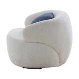 Swivel Barrel Chair Living Room, Single Chair for Small Space Comfy Round Sofa Chair Boucle Accent Chair Circle Sherpa, Arm Chair Reading Room Chair Lounge Chair Bedroom Club (Beige) Home Elegance USA