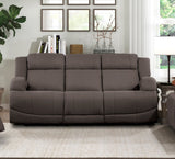 Chocolate Color Microfiber Upholstered 1pc Double Reclining Sofa Transitional Living Room Furniture - Home Elegance USA