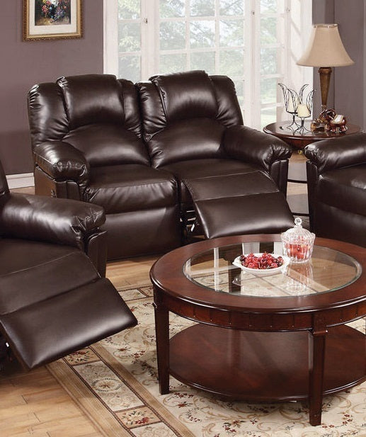 Motion Sofa 1pc Couch Living Room Furniture Brown Bonded Leather Home Elegance USA