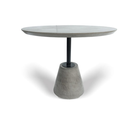 Vig Furniture Modrest Nathrop - Modern Grey Concrete & Black Metal Round Dining Table