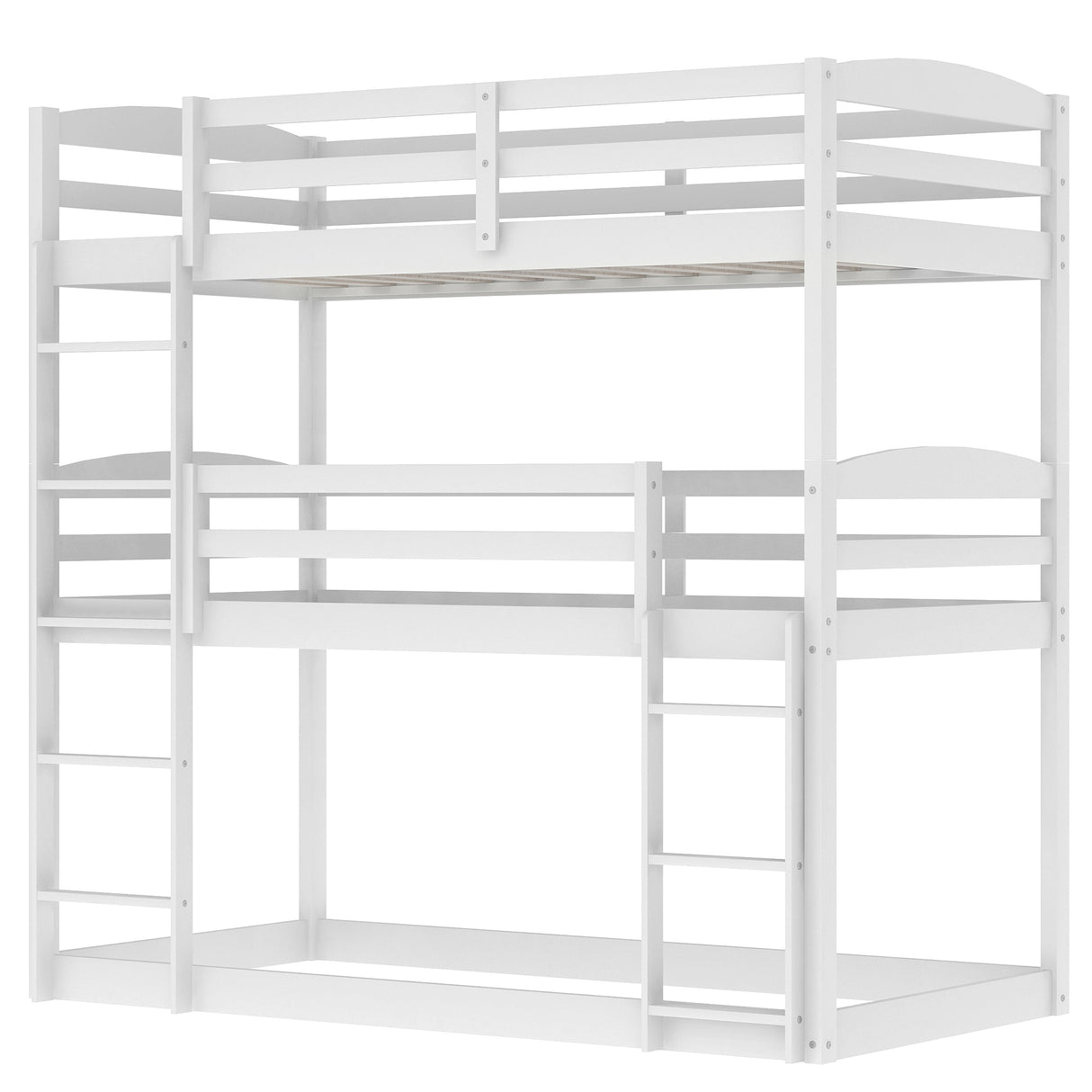 Twin over Twin over Twin Triple Bunk Bed,White - Home Elegance USA
