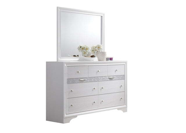 Traditional Matrix 7 Drawer Dresser in White made with Wood - Home Elegance USA