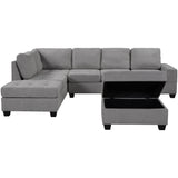 Orisfur. Modern Sectional Sofa with Reversible Chaise, L Shaped  Couch Set with Storage Ottoman and Two Cup Holders for Living Room - Home Elegance USA