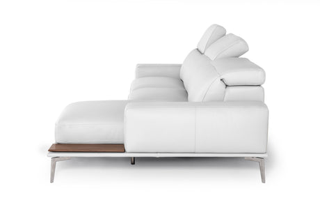 Vig Furniture Lamod Italia Villeneuve - Modern White Italian Leather Sectional Sofa