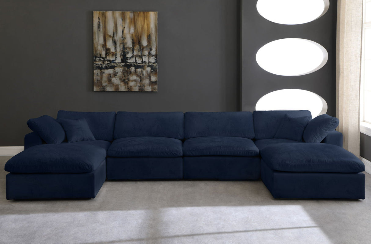 Cozy - Modular Sectional 6 Piece Cloud - Navy - Fabric - 634Navy - Sec6B - Home Elegance USA - 2