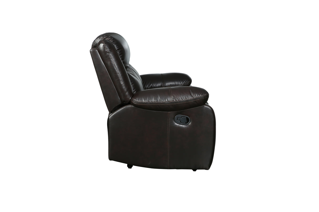 Global United Transitional Leather-Air Reclining Loveseat Home Elegance USA