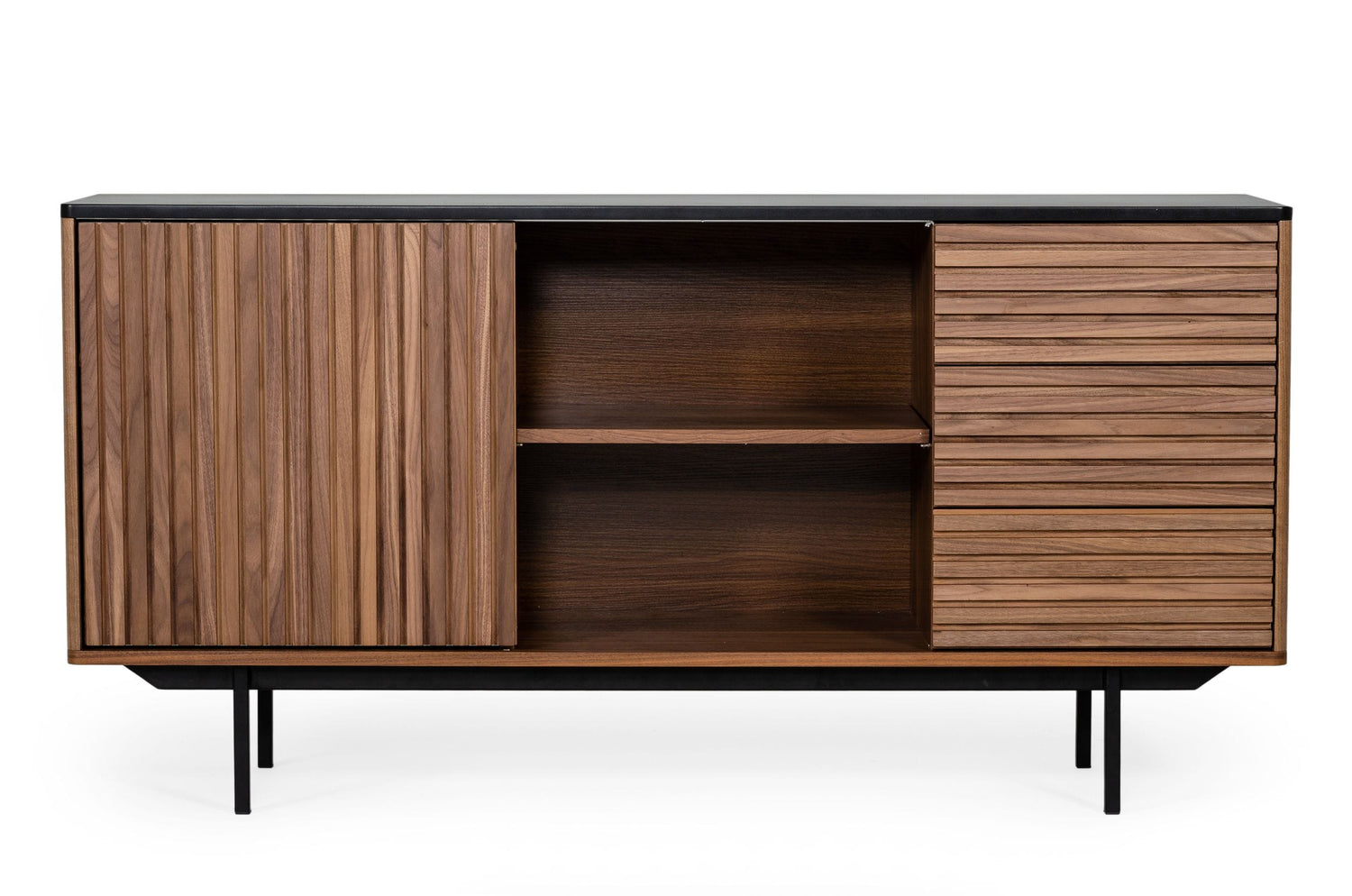 Vig Furniture Modrest Maggie - Modern Walnut and Grey Buffet
