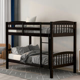 Twin Over Twin Bunk Bed with Ladder,Espresso ( OLD SKU: LP000066AAP) - Home Elegance USA