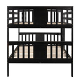 Full over Full Bunk Bed with Ladder for Bedroom, Guest Room Furniture-Espresso(OLD SKU :LP000203AAP) - Home Elegance USA