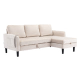 UNITED WE WIN Sectional Sofa Reversible Sectional Sleeper Sectional Sofa with Storage Chaise - Home Elegance USA