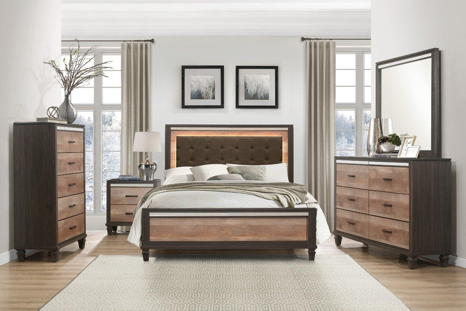 Danridge 3 Piece Eastern King Bedroom Set In Brown 1518K - 1Ek - 3Set | Homelegance | Home Elegance USA