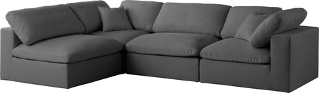 Plush - Cloud Modular Sectional 4 Piece - Grey - Home Elegance USA