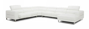 Divani Casa Hawkey White Full Leather Sectional Vgkkkf1066-L2927