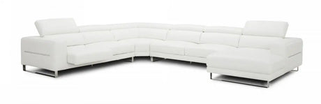 Divani Casa Hawkey White Full Leather Sectional Vgkkkf1066-L2927