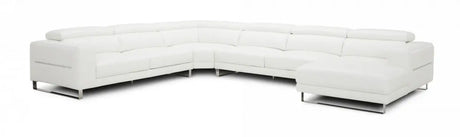 Divani Casa Hawkey White Full Leather Sectional Vgkkkf1066-L2927