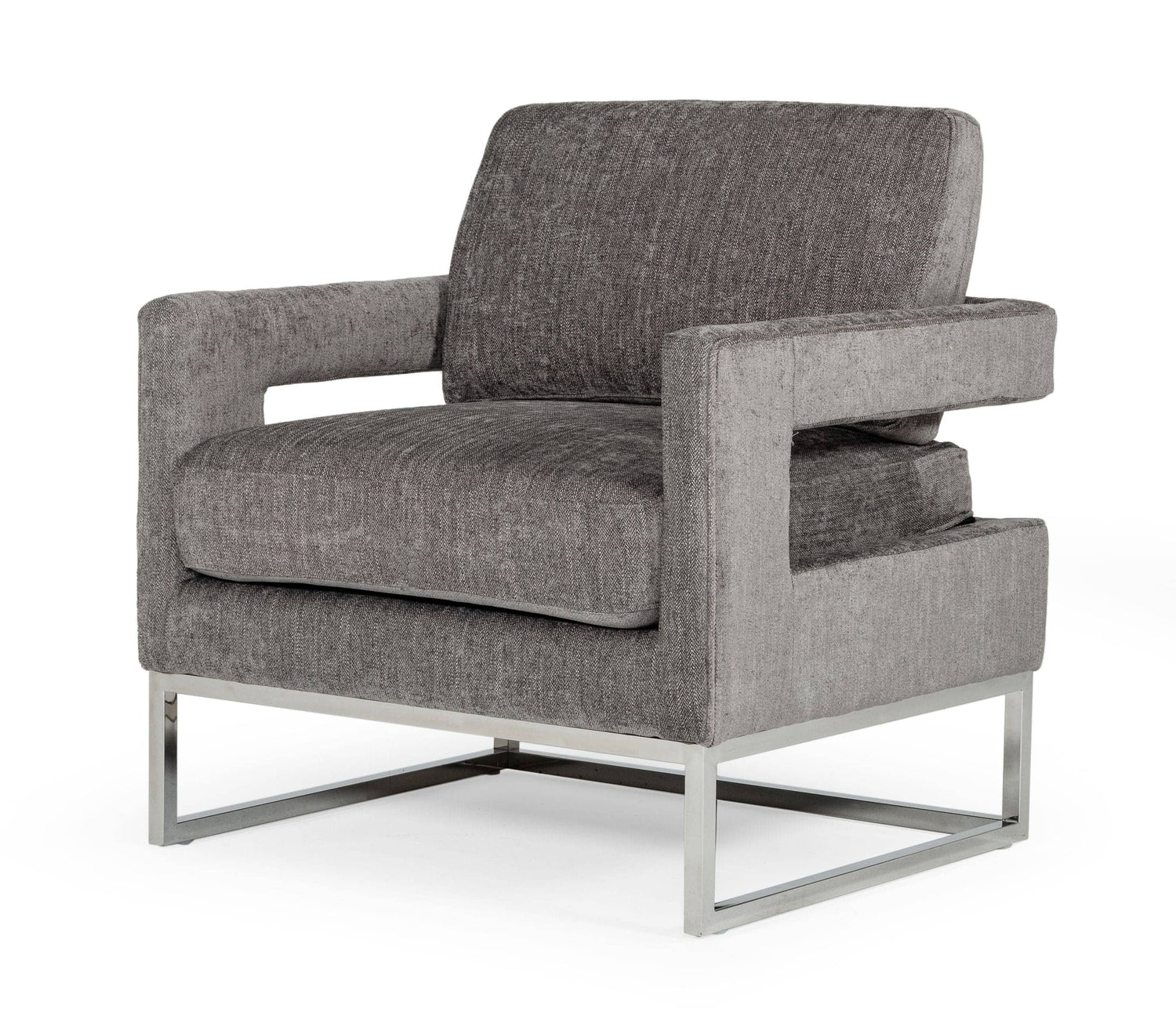 Vig Furniture Modrest Edna - Modern Dark Grey Fabric Accent Chair