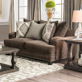 Pauline - Sofa & Loveseat - Dark Brown - Home Elegance USA