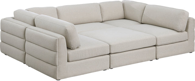 Beckham - Modular Sectional 6 Piece - Beige - Fabric - Home Elegance USA