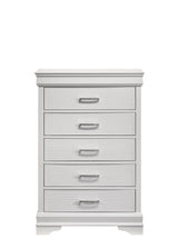 Modern Brooklyn 5 Drawers Chest made with Wood in White - Home Elegance USA