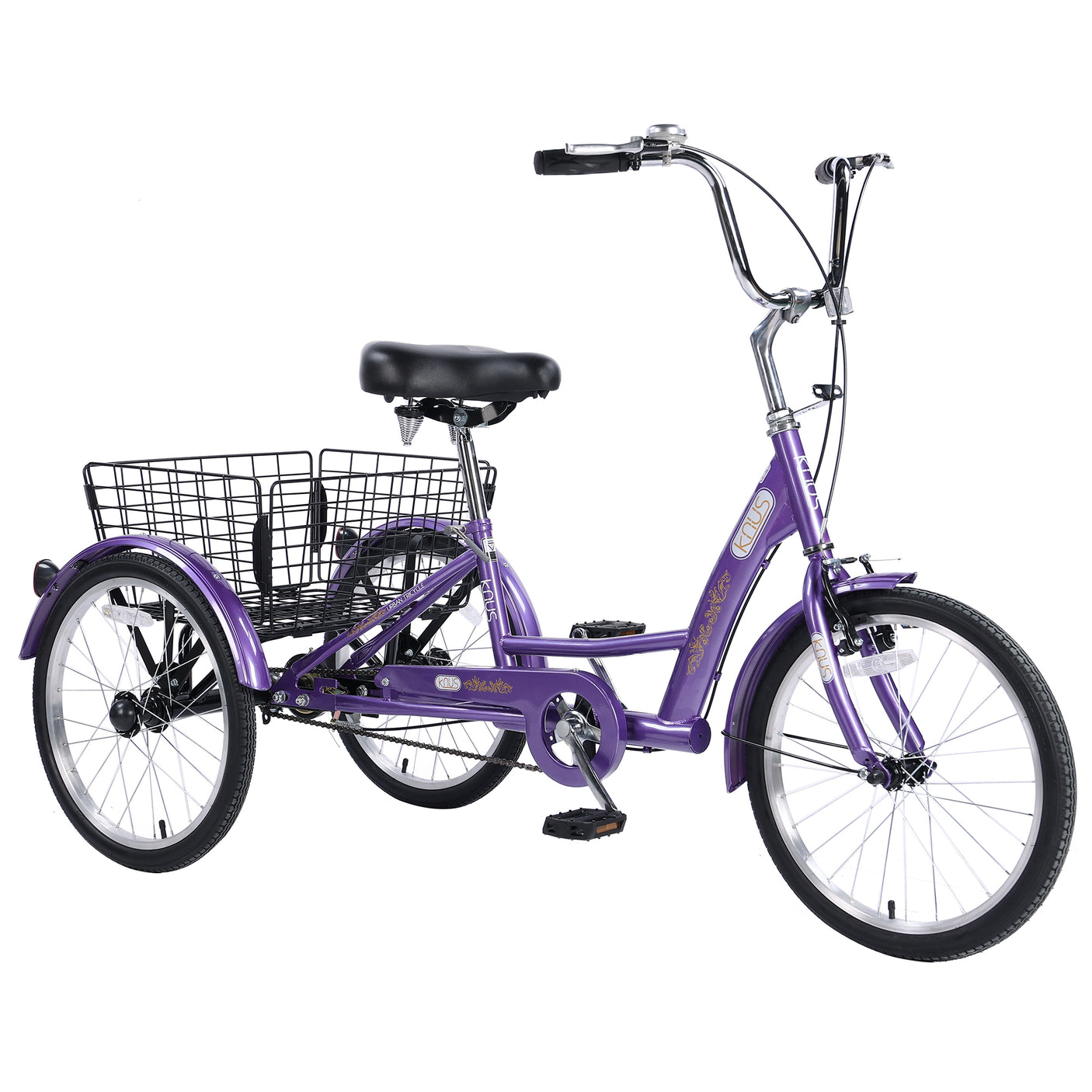 26" European Adult Tricycles 3 Wheel W/Installation Tools with Low Step-Through, Large Basket, Tricycle for Adults, Women, Men