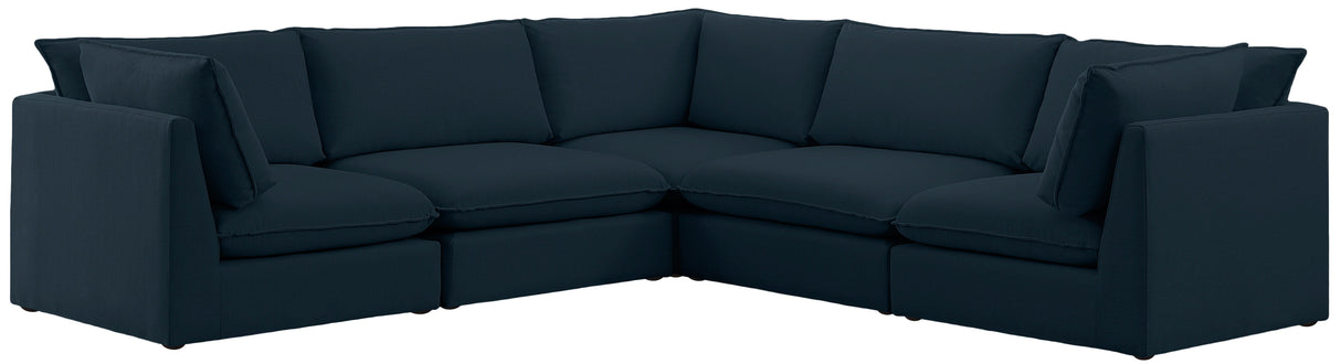 Mackenzie - Modular Sectional 5 Piece - Navy - Modern & Contemporary - Home Elegance USA