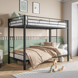 Metal Bunk Bed Twin-Over-Twin No Box Spring Needed Black - Home Elegance USA