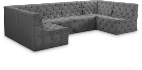 Tuft - Modular Sectional 6 Piece - Gray - Modern & Contemporary - Home Elegance USA