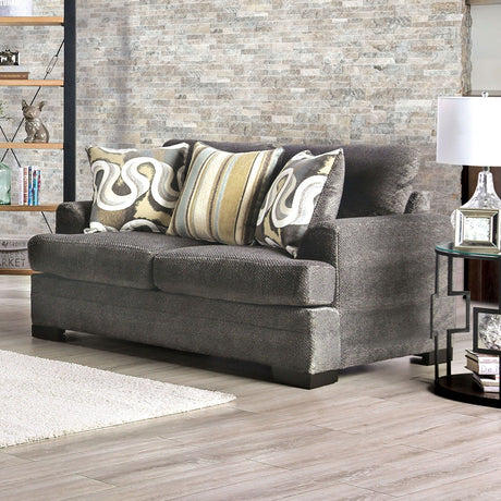 Taliyah - Sofa & Loveseat - Gray / Yellow - Home Elegance USA