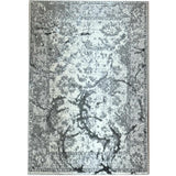Penina Luxury Area Rug in Gray with Silver Circles Abstract Design - Home Elegance USA