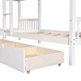 Twin L-Shaped Bunk bed with Drawers-Gray(OLD SKU :LP000038AAK) - Home Elegance USA